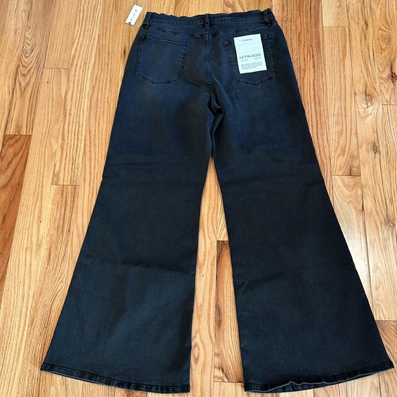 Frame Denim Le Palazzo High Rise Wide Leg Jeans in Black Size 34 - Picture 7 of 9